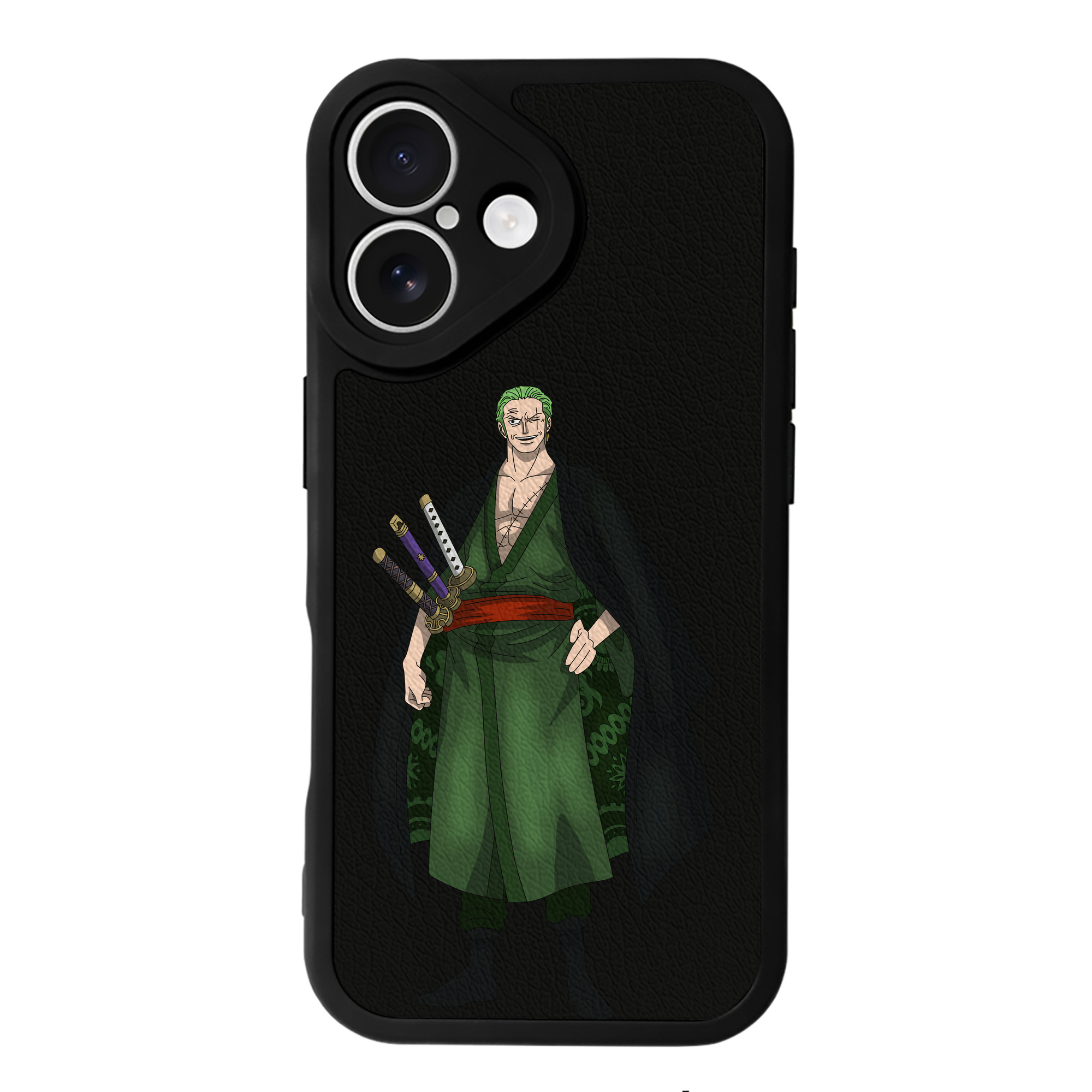 （画像用） ワンピース ロロノア・ゾロ ONE PIECE Roronoa Zoro 【iPhone 16シリーズ対応】シリコンスマホケース（レザー調） 材質：シリコン